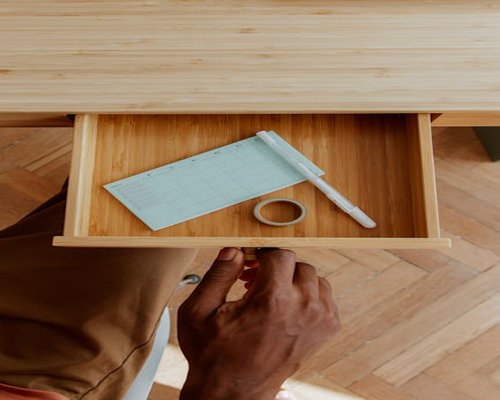 Neatly organized work desk
